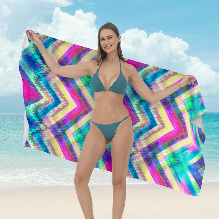 Beach towel with vibrant tropical plant motif Kalsten