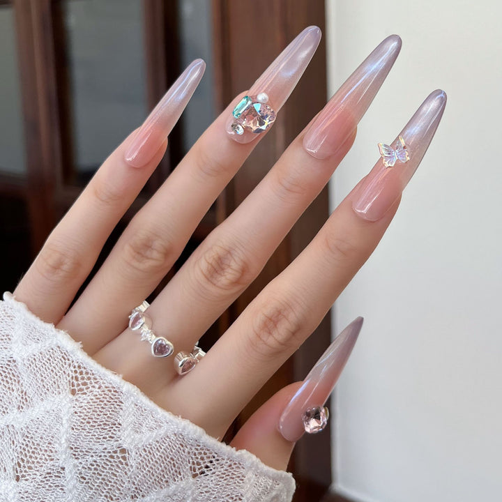 Premium Ombre Glitter Press-On Nail Set Kalsten