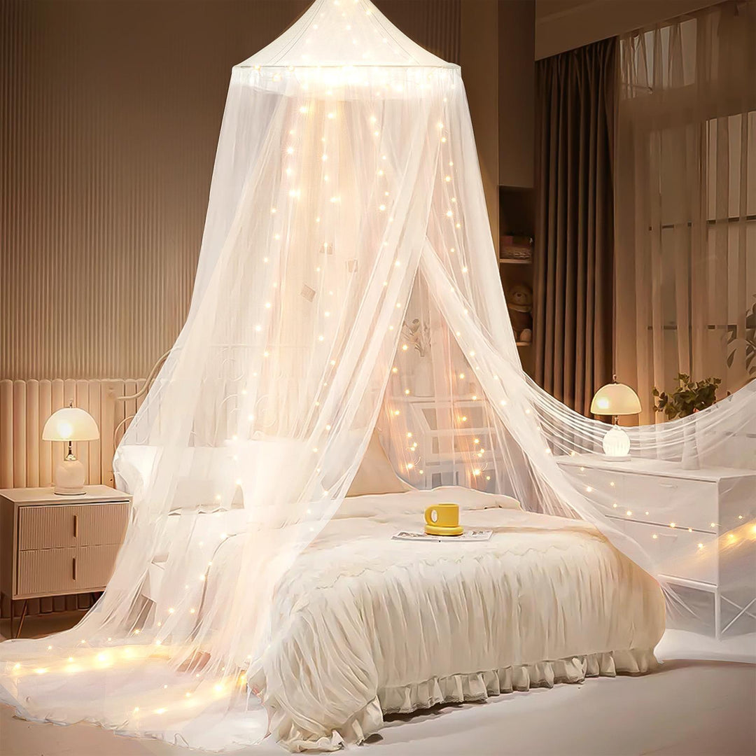 Enchanting Canopy Bed Tent with LED Lights Kalsten