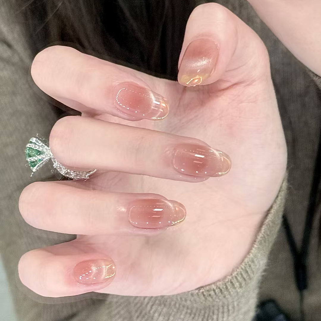 Elegant Glossy Press-On Nail Extensions Kalsten