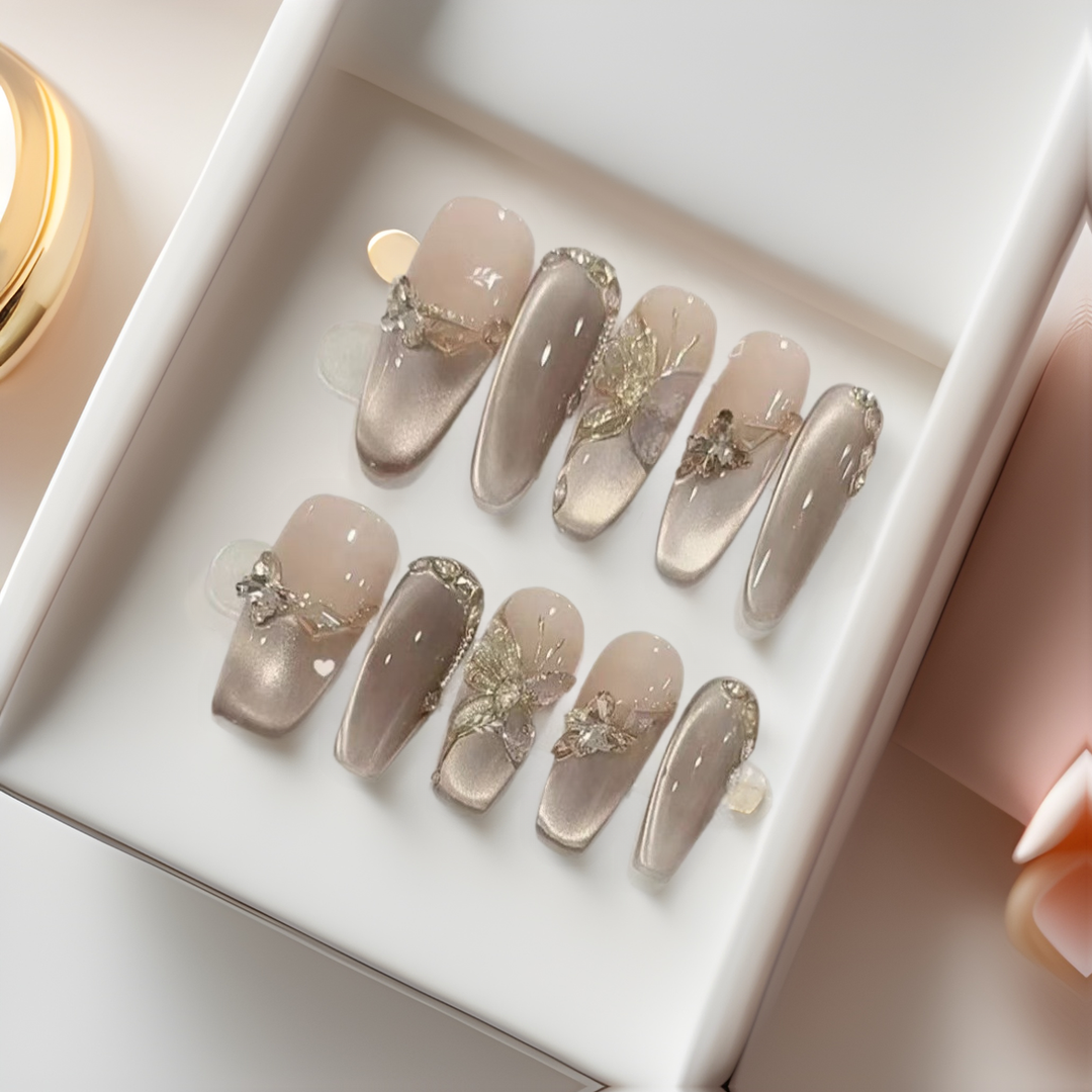 Elegant Decorative Press-On Nails Set Kalsten