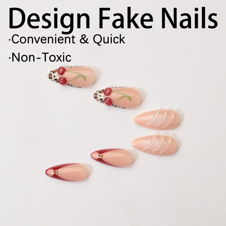 Creative nail design with stylish floral and leopard pattern Kalsten