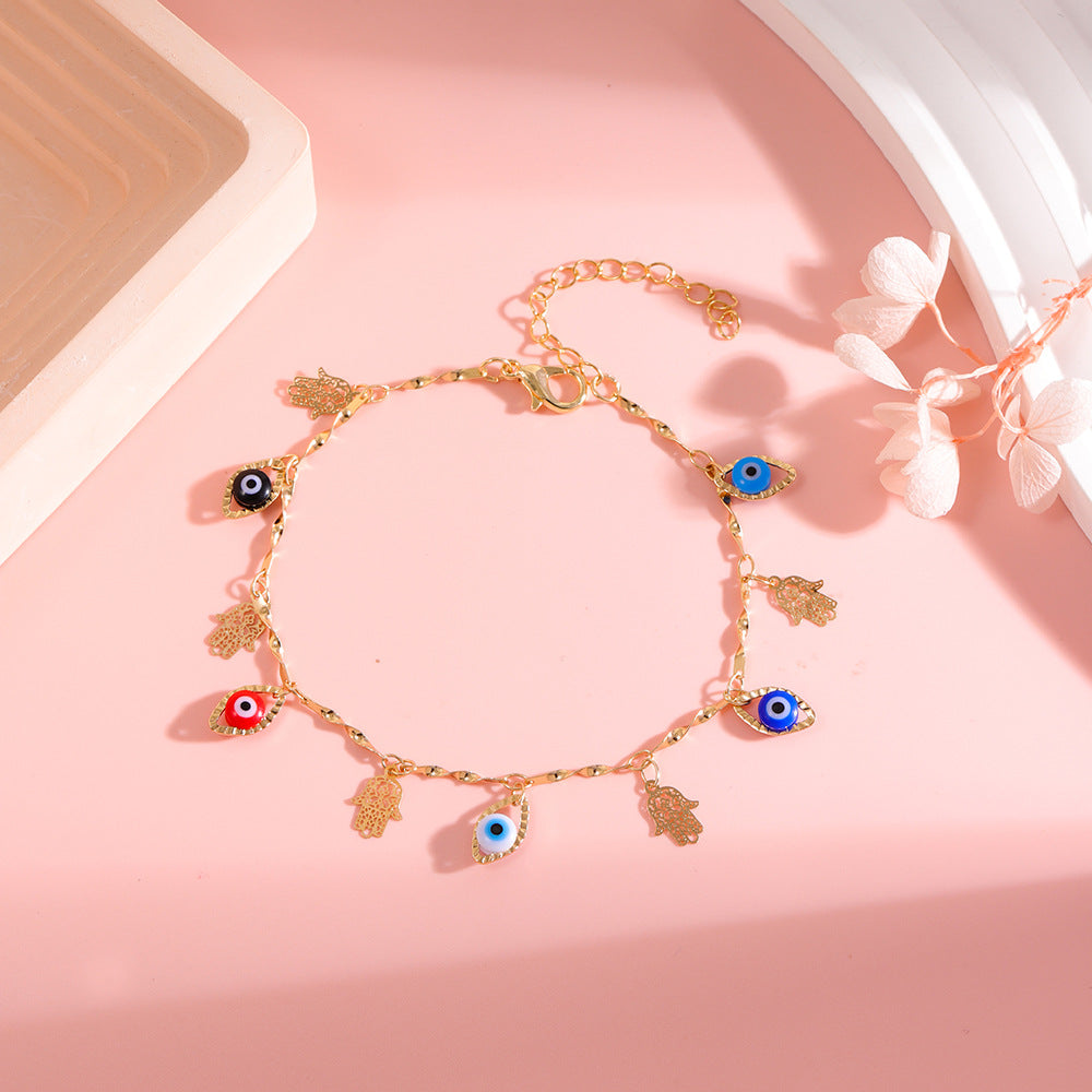 Decorative Evil Eye Charm Ankle Bracelet Kalsten