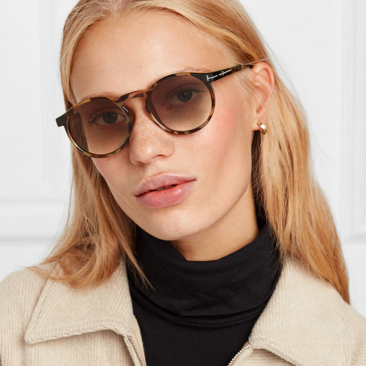 Women's fashionable round sunglasses with elegant plastic frame Kalsten