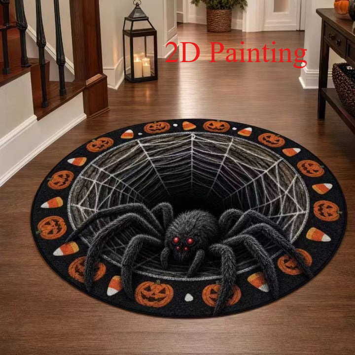 3D Skeleton Themed Round Area Rug