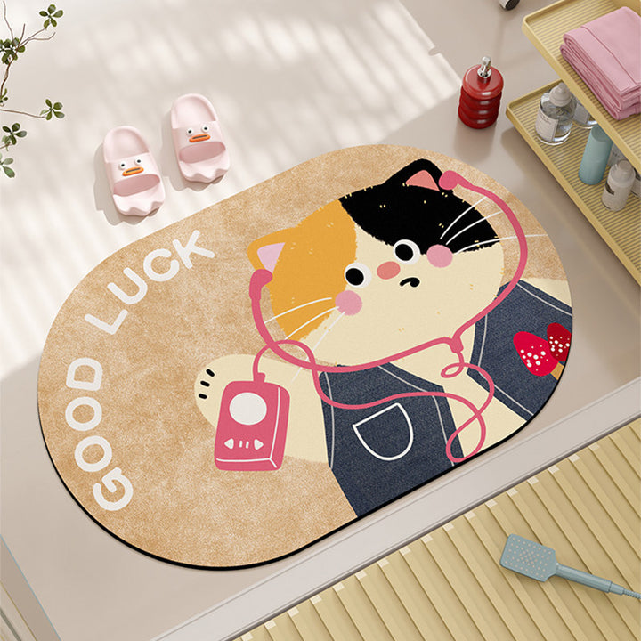 Fun Cat-Shaped Bath Mat