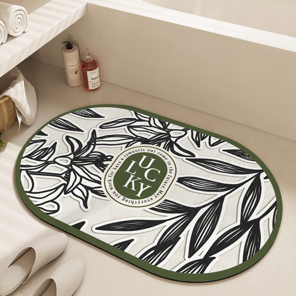 Oval Floral Bath Mat Kalsten