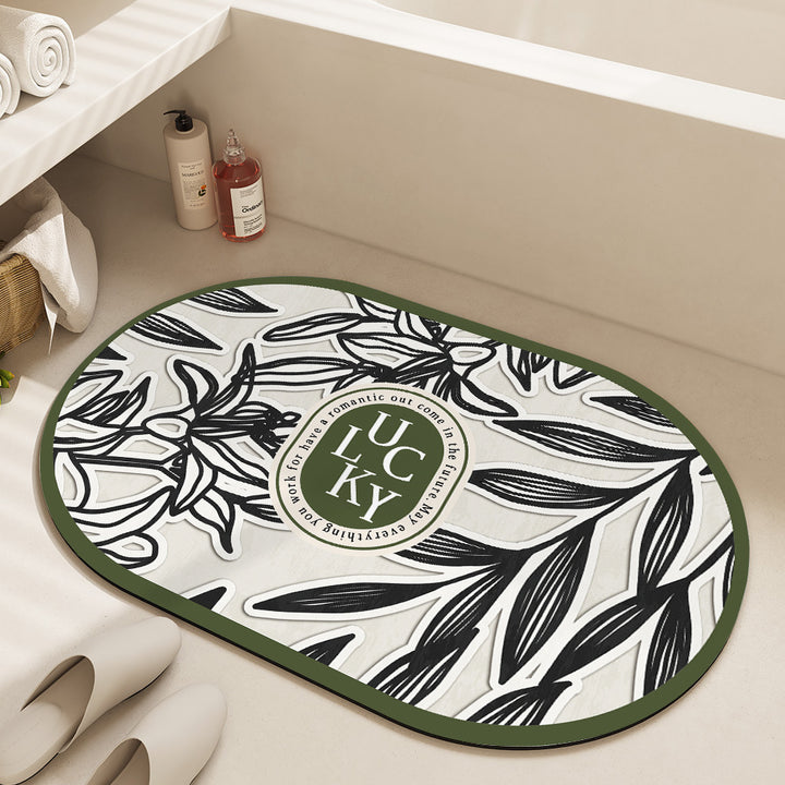 Oval Floral Bath Mat Kalsten