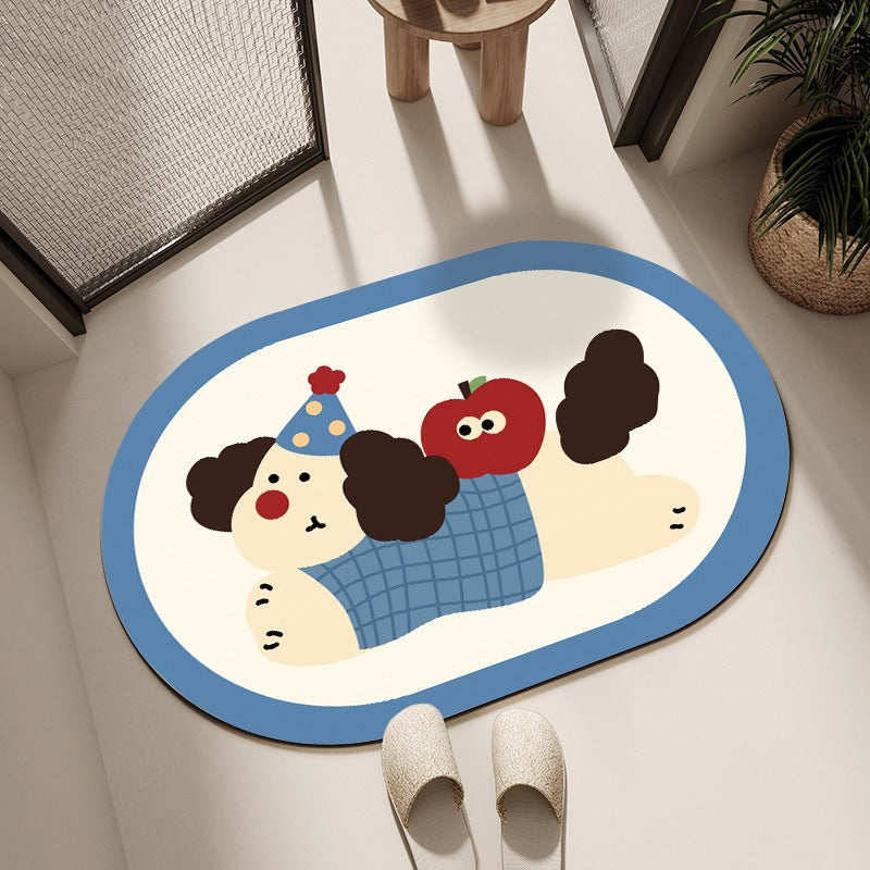 Playful Cartoon-Themed Bath Mat Kalsten