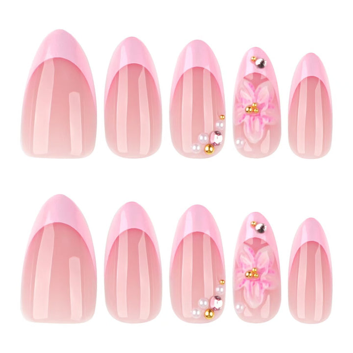 Press-On Nail Art Set with Floral Embellishments Kalsten