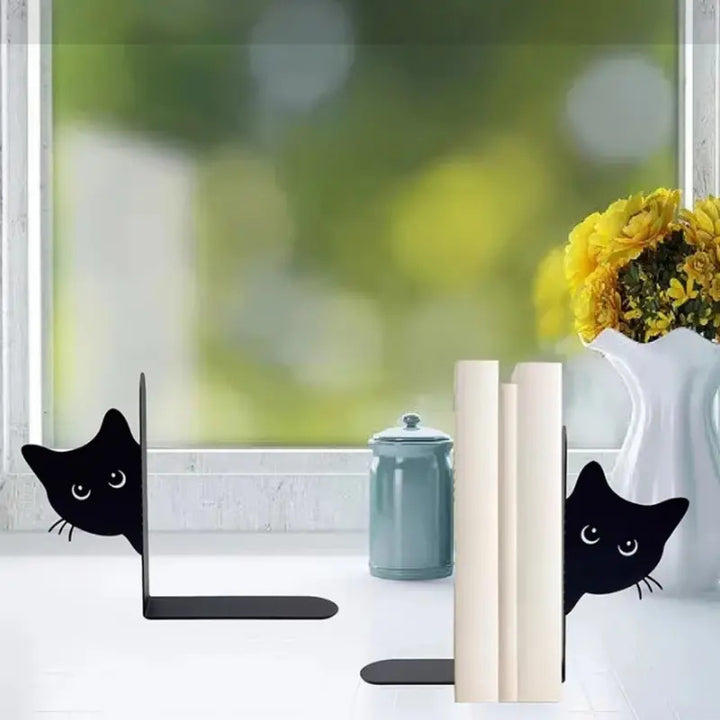 Decorative Cat-Themed Bookends