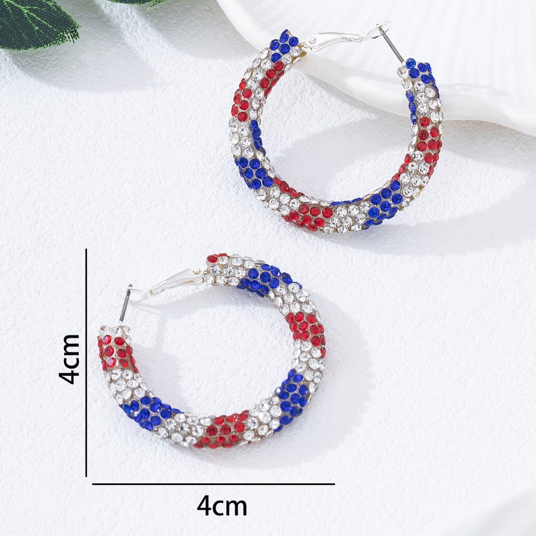 Women's sparkling hoops with rhinestone decoration and secure lever closure Kalsten