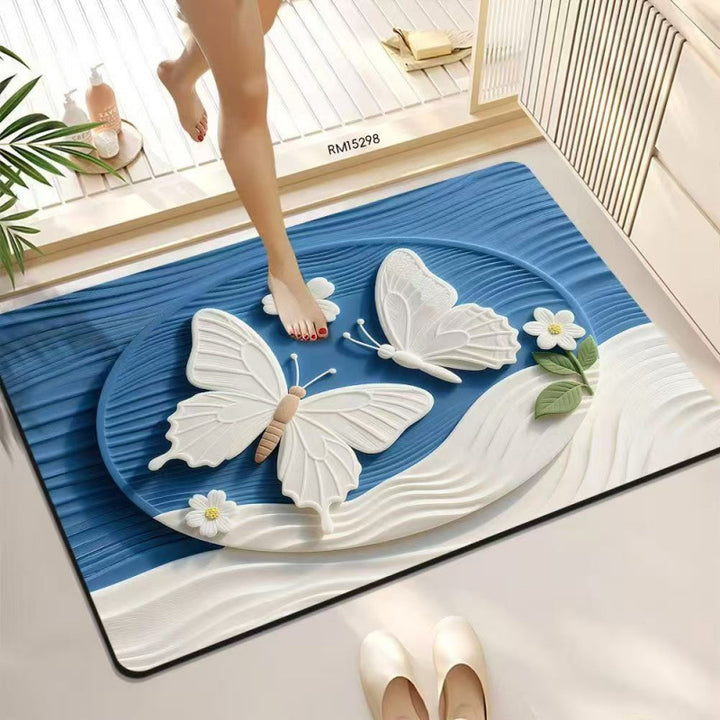 Decorative Butterfly Bath Mat Kalsten