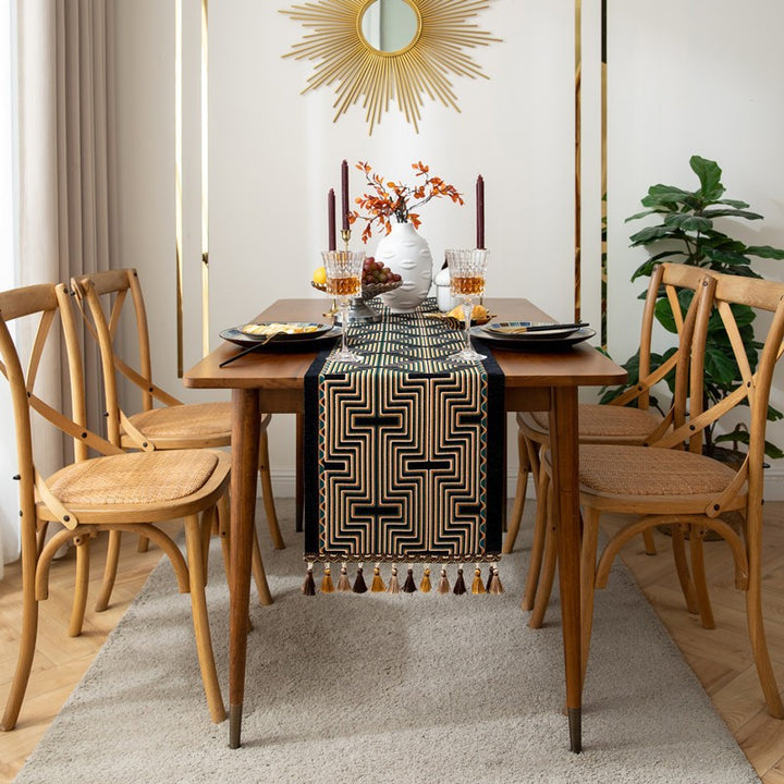 Decorative Geometric Pattern Table Runner