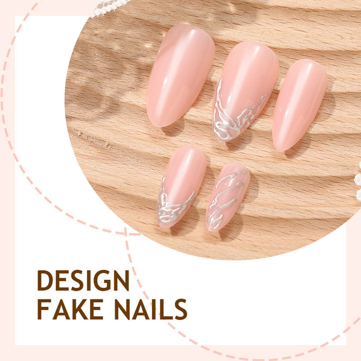 Creative Nail Art Set with Delicate Flower and Glitter Accents Kalsten