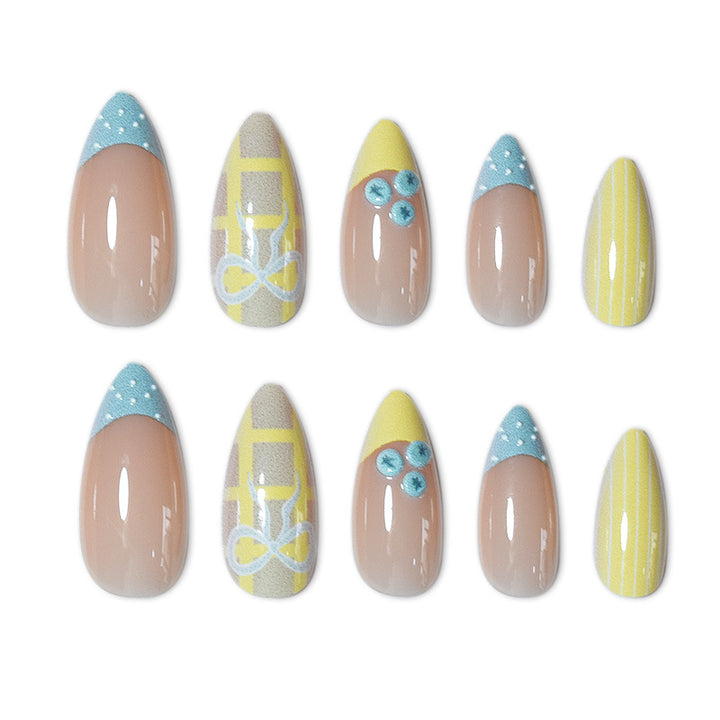 Designer Press-On Nail Art Set with Unique Patterns Kalsten