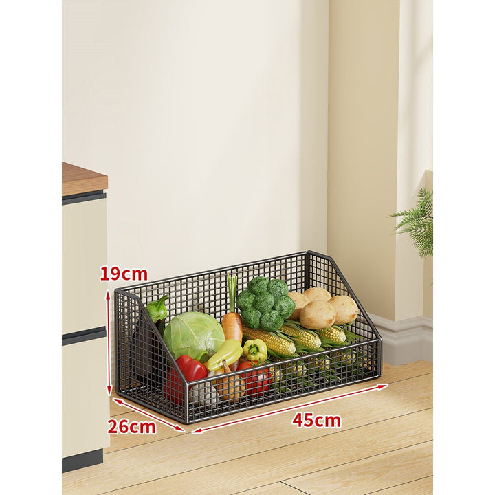 Two-Tier Mesh Rolling Kitchen Produce Storage Cart