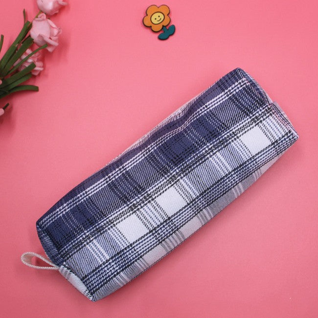 Textured Plaid Pencil Case Kalsten