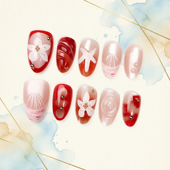 Artificial nails with floral designs Kalsten