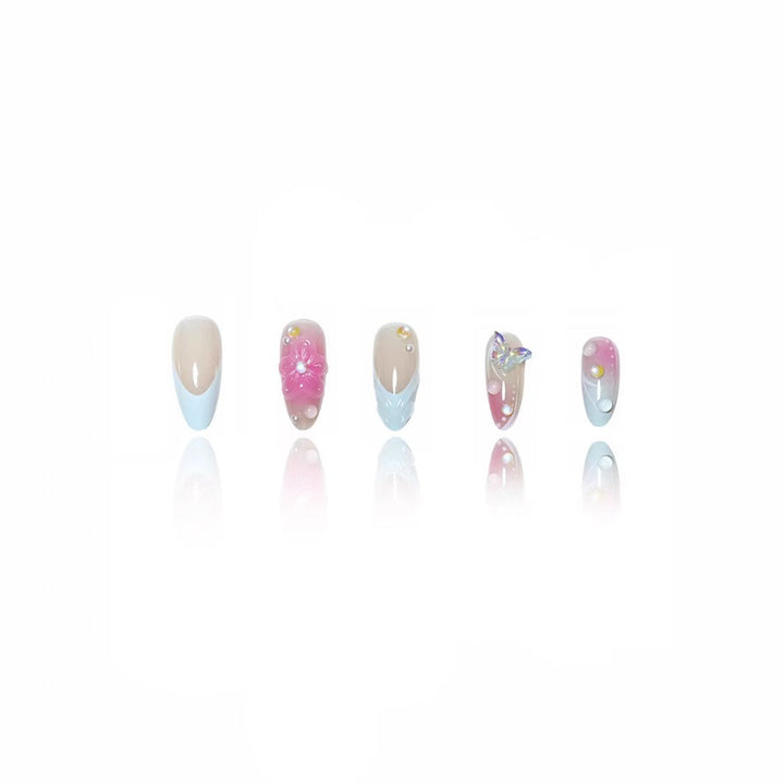 Premium Floral Art Press-On Nail Set Kalsten