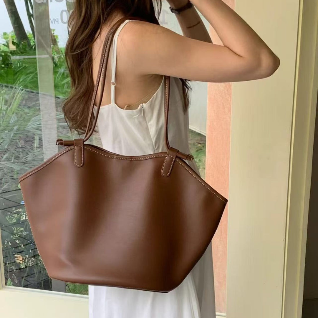 Spacious Leather Tote Bag