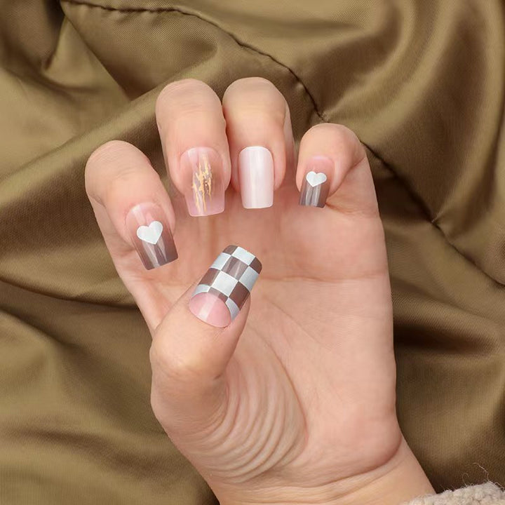 Artistic Heart Design Nail Extensions Kalsten