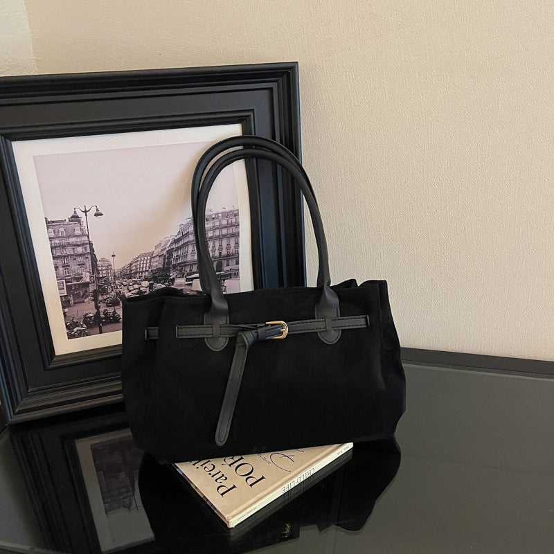 Suede Finish Everyday Handheld Bag