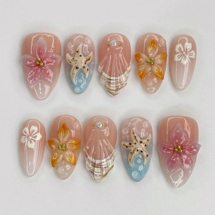 Nature-Themed Artistic Press-On Nail Set Kalsten