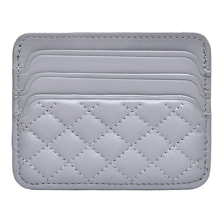 Quilted Leather Card Holder Wallet