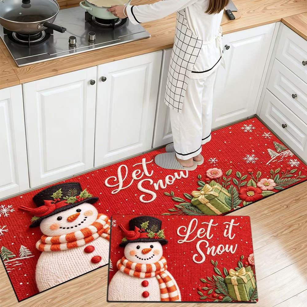 Festive Christmas Themed Kitchen Mat Kalsten