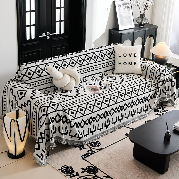 Playful Cartoon Print Sofa Throw Blanket