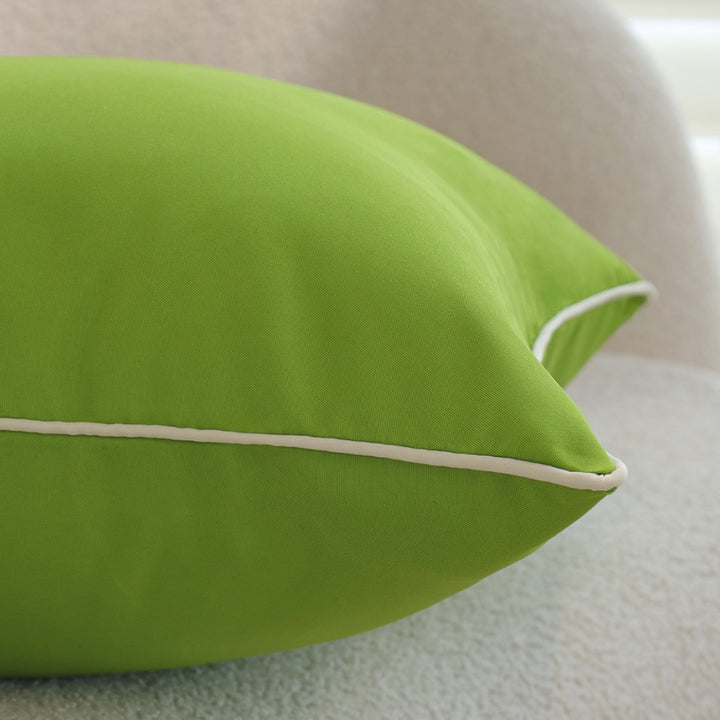 Square soft-touch cushion cover with contrasting piping and concealed zipper Kalsten