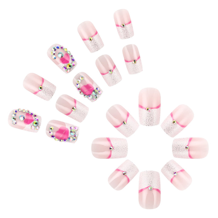 Decorative Crystal-Embellished Press-On Nail Art Kalsten