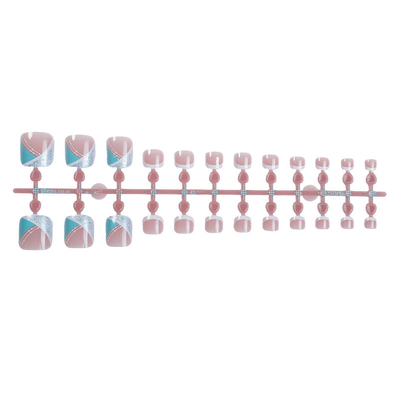 Stylish Gel Press-On Nail Set with Geometric Design Kalsten