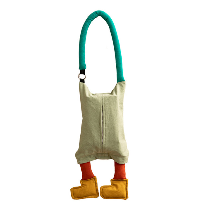 playful shoulder bag made of soft fabric with padded carrying handle and decorative legs Kalsten