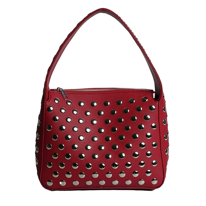 Studded Faux Leather Handbag