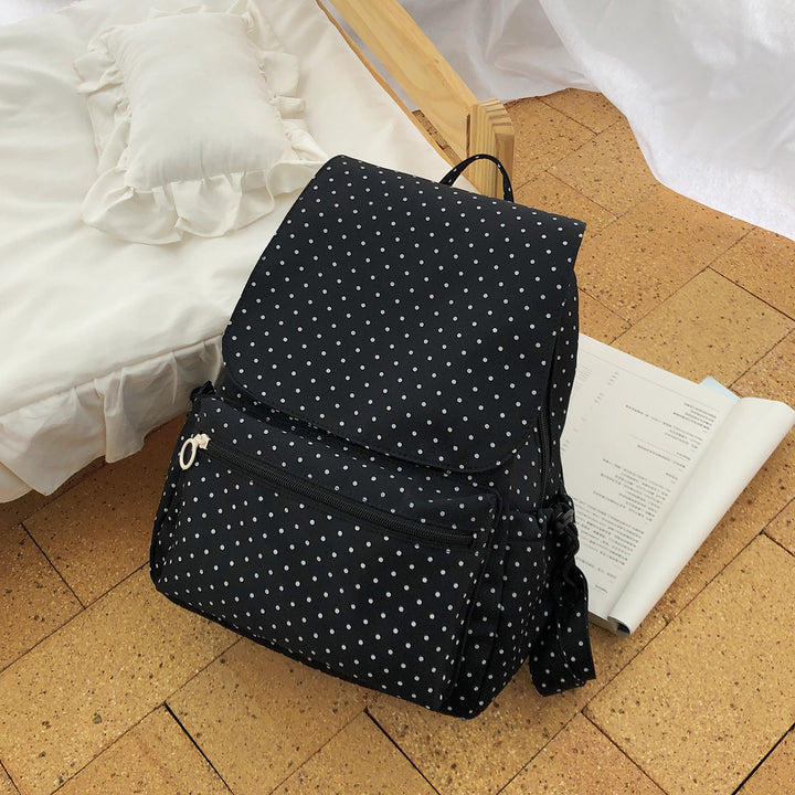 Polka Dot Patterned Backpack