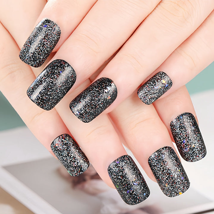 Shiny artificial nails with sparkling glitter Kalsten