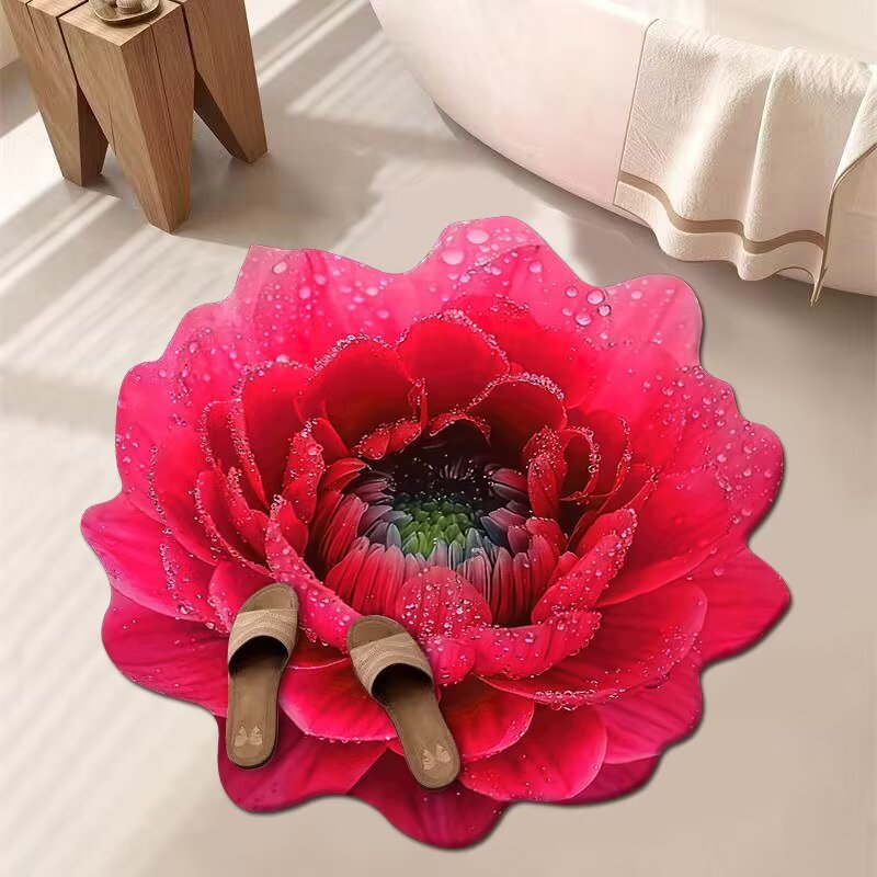 Artistic Floral Bath Mat