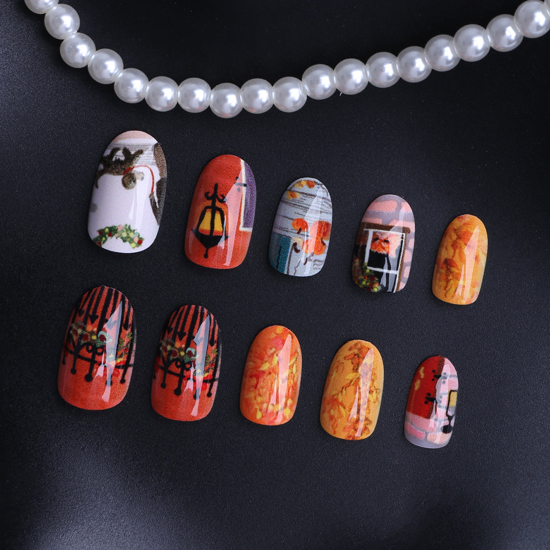 Artificial Nails in Creative Autumn Design Kalsten