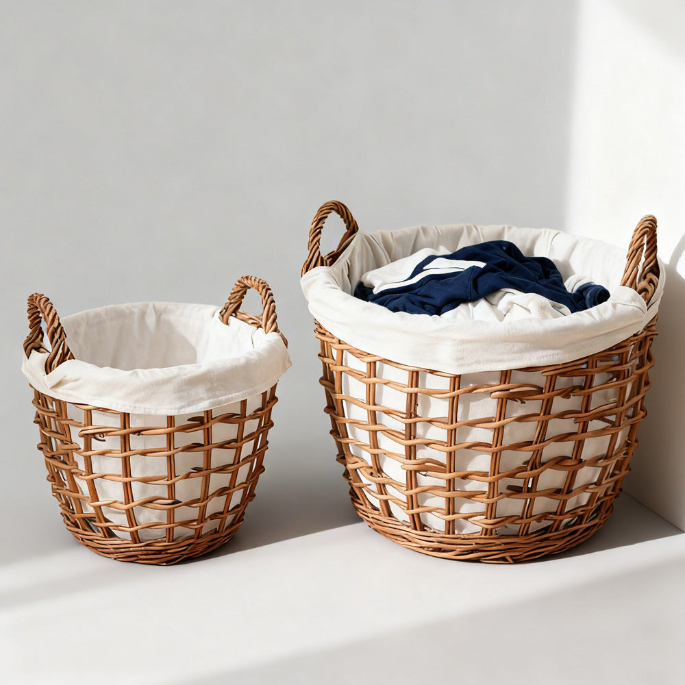 Handcrafted storage basket with cotton lining Kalsten