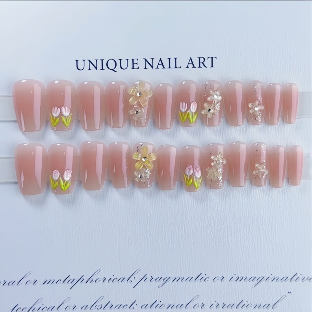 Floral Art Press-On Nail Set Kalsten