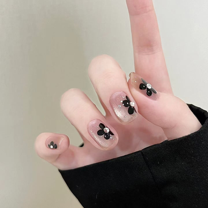 Floral Glitter Press-On Nail Art Kalsten