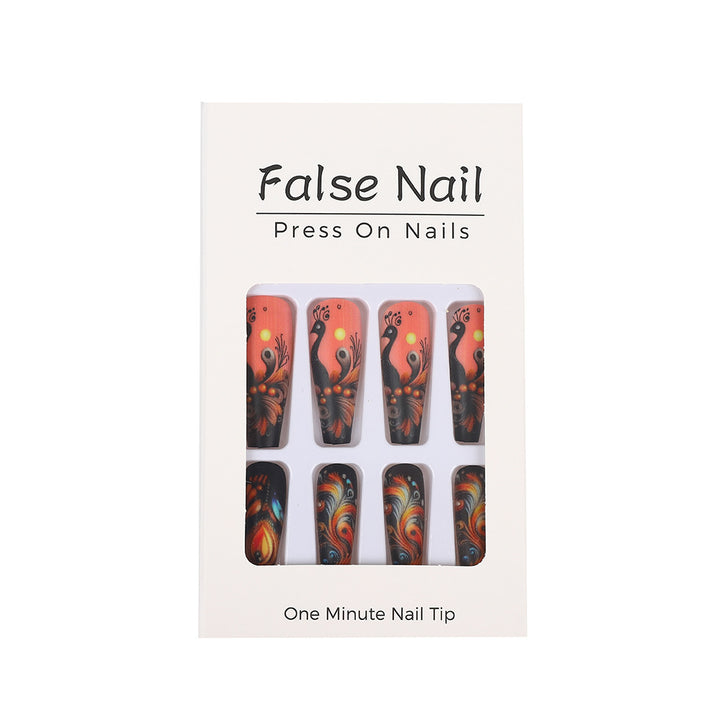 Creative Nail Art Set with Colorful Feather Designs Kalsten