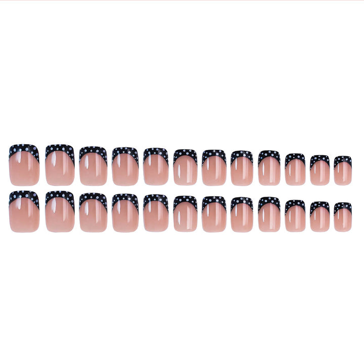 Artificial nail set with elegant black and white accents Kalsten