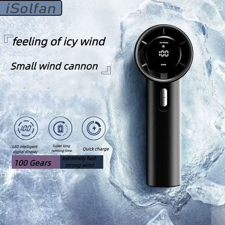 Ladies Portable High-Performance Hand Fan with Digital Speed Control Kalsten