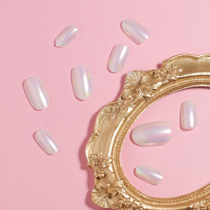Iridescent Almond-Shaped Press-On Nails Kalsten