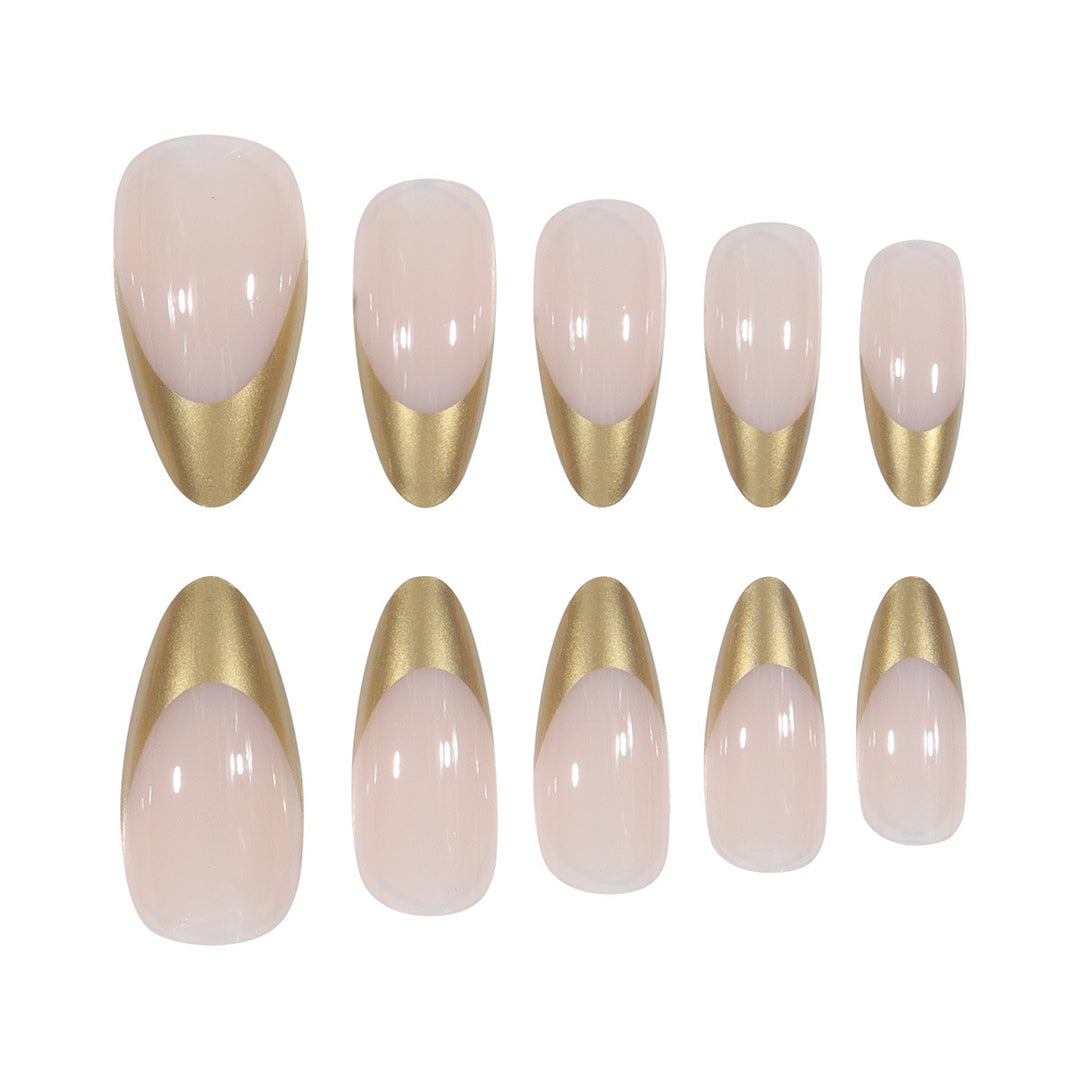 Elegant Metallic Tip Stiletto Press-On Nails Kalsten