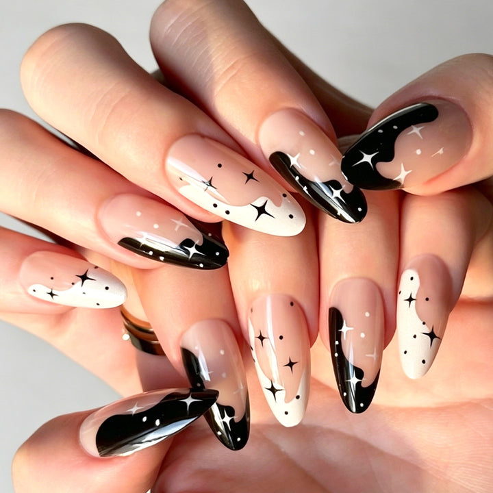 Artistic Galaxy-Themed Press-On Nail Art Kalsten