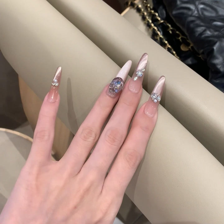 Crystal-Embellished Luxury Press-On Nails Kalsten